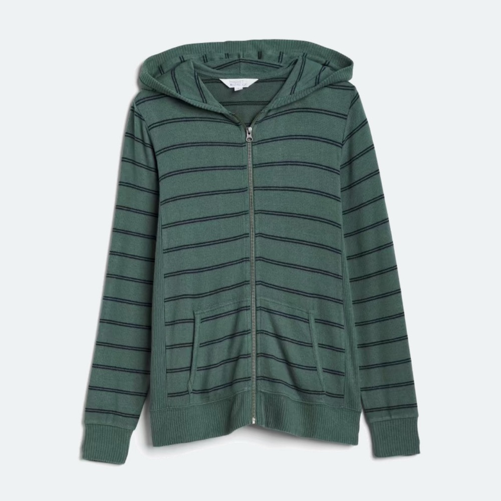 Market & Spruce Blakely Zip-Up Hoodie - Dark Green - NWT